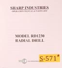 Sharp-Sharp Industries RD1230, Radial Drill Operations Parts and Wiring Manual-RD-RD1230-01